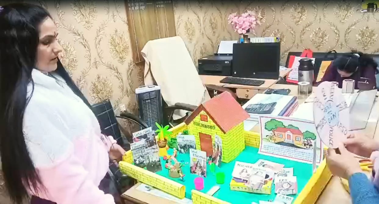Women showcased their talent in painting, slogan writing and educational model competitions