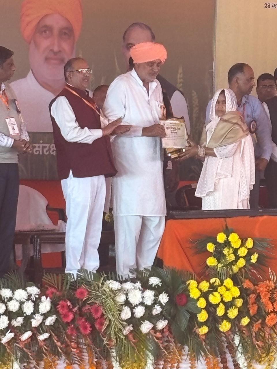 Sheela honored for her outstanding work in agriculture sector