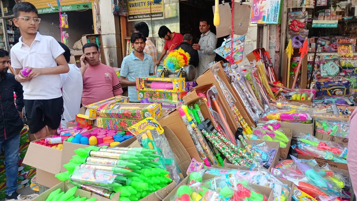 Holi is in full swing, the market is abuzz with colours