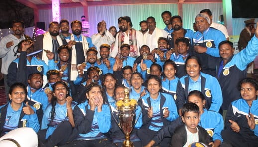 Haryana won the gold medal in the women's category and Andhra Pradesh won the gold medal in the men's category.