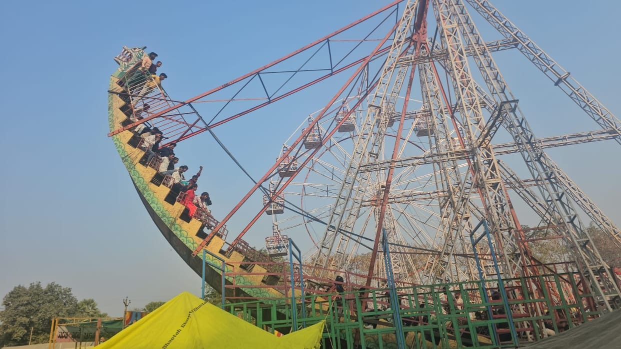 People gathered in the fair, faces of shopkeepers were happy