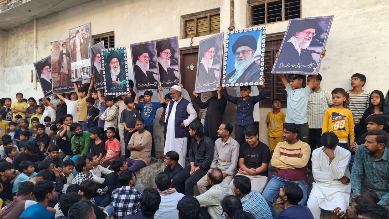 Protest in Baragaon over the death of former Iranian President Ayatollah Ali Khamenei