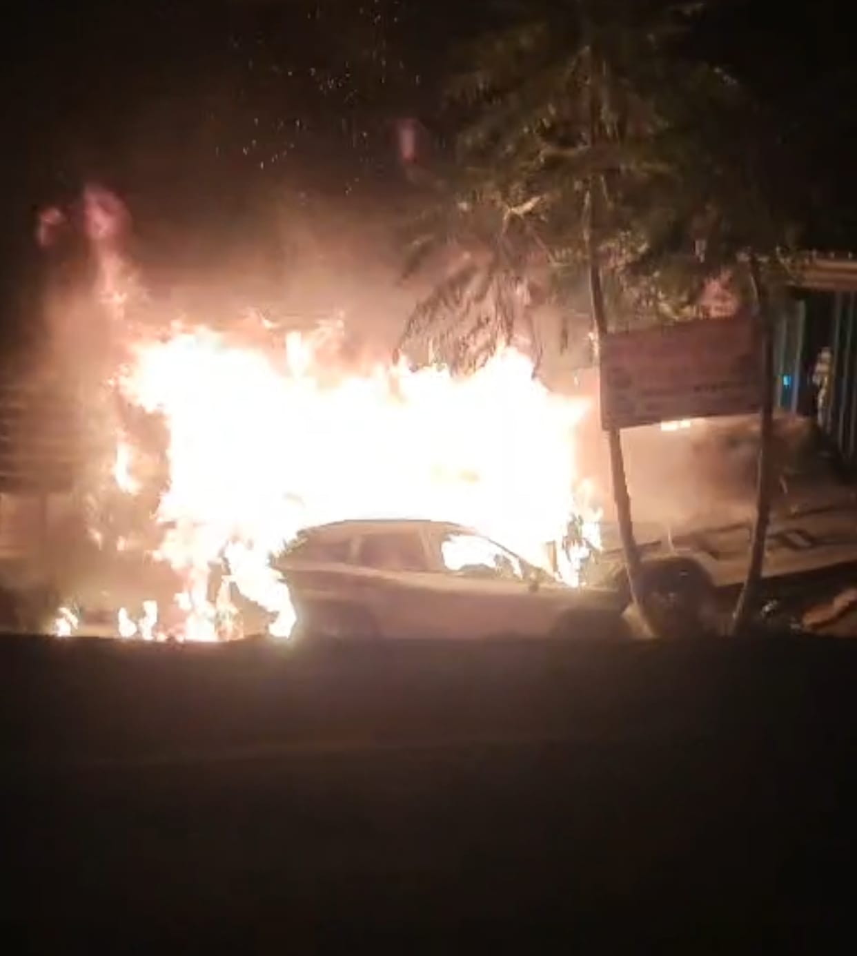 Uncontrolled CNG car rams into garage, father, son burnt to death