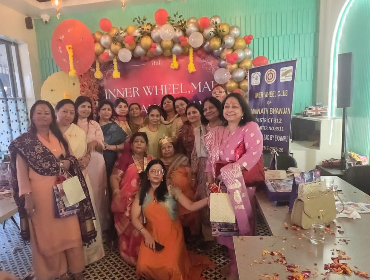 Abir-gulal applied to each other during the festival of colours