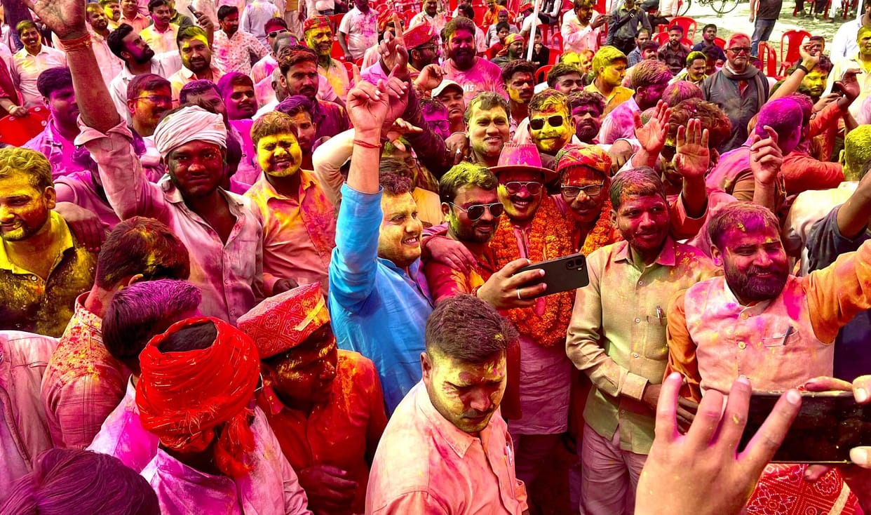 Rampur Factory Assembly Constituency painted in the colors of Holi