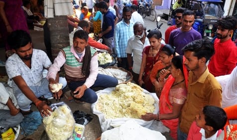 Shoppers flocked in... the market was filled with the joy of Holi