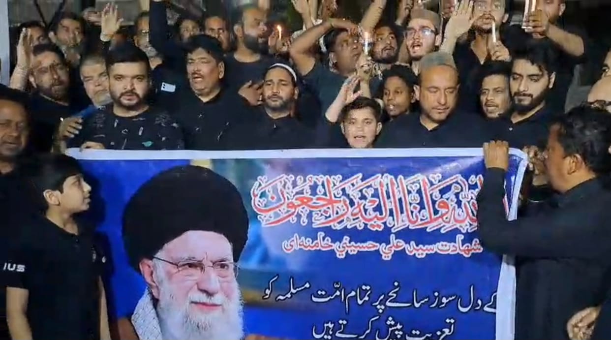 Shia community mourns Khamenei's death, holds candlelight vigil