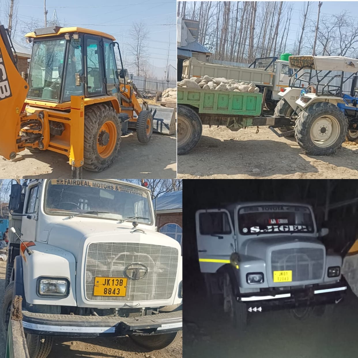 Shopian, ILLegal Mining, Vehicles Seized, Turkwangam