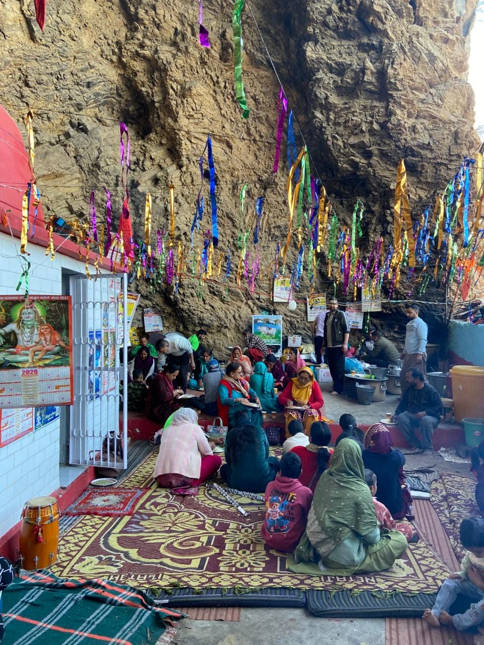 People danced to Shiva bhajans at Pati Deora Shiva Cave.