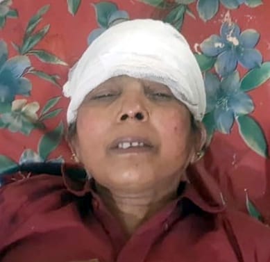 Leopard attacks woman peeling sugarcane
