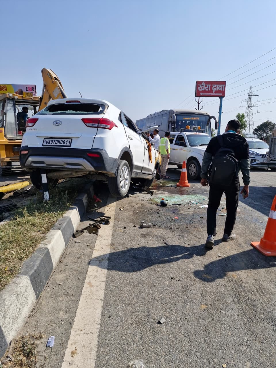 Car overturns on Haridwar Highway, three injured