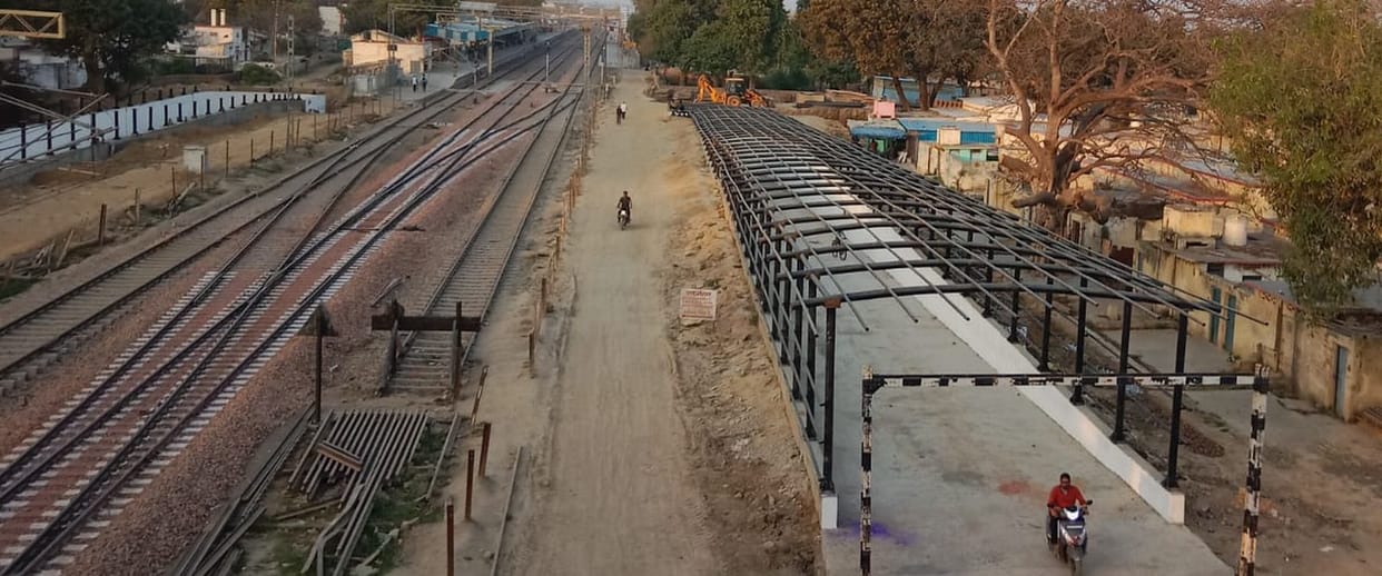 The construction of the underpass near the railway station is in its final stages.The construction of the underpass near the railway station is in its final stages.