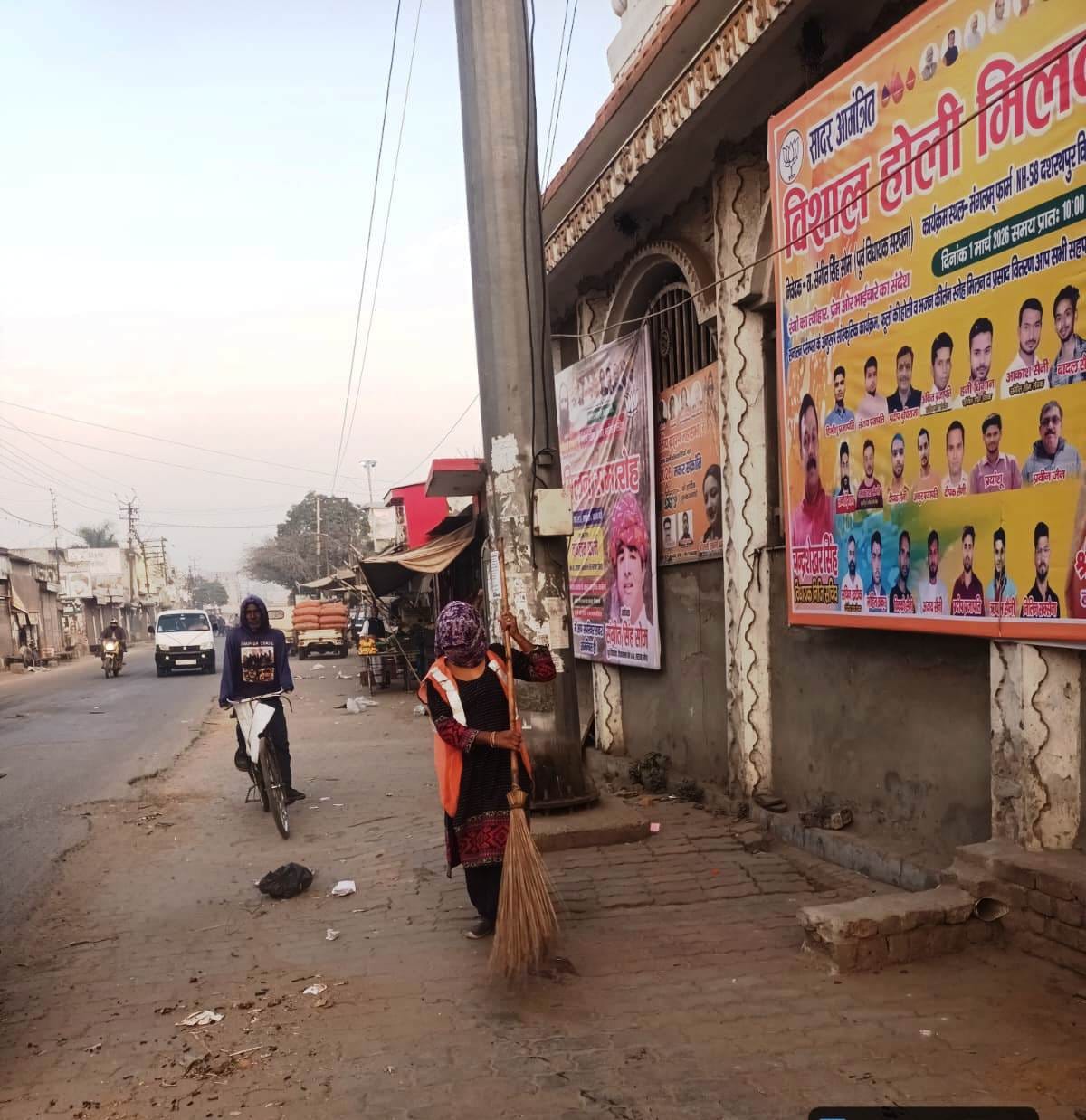 Cleanliness drive carried out from main roads to religious places
