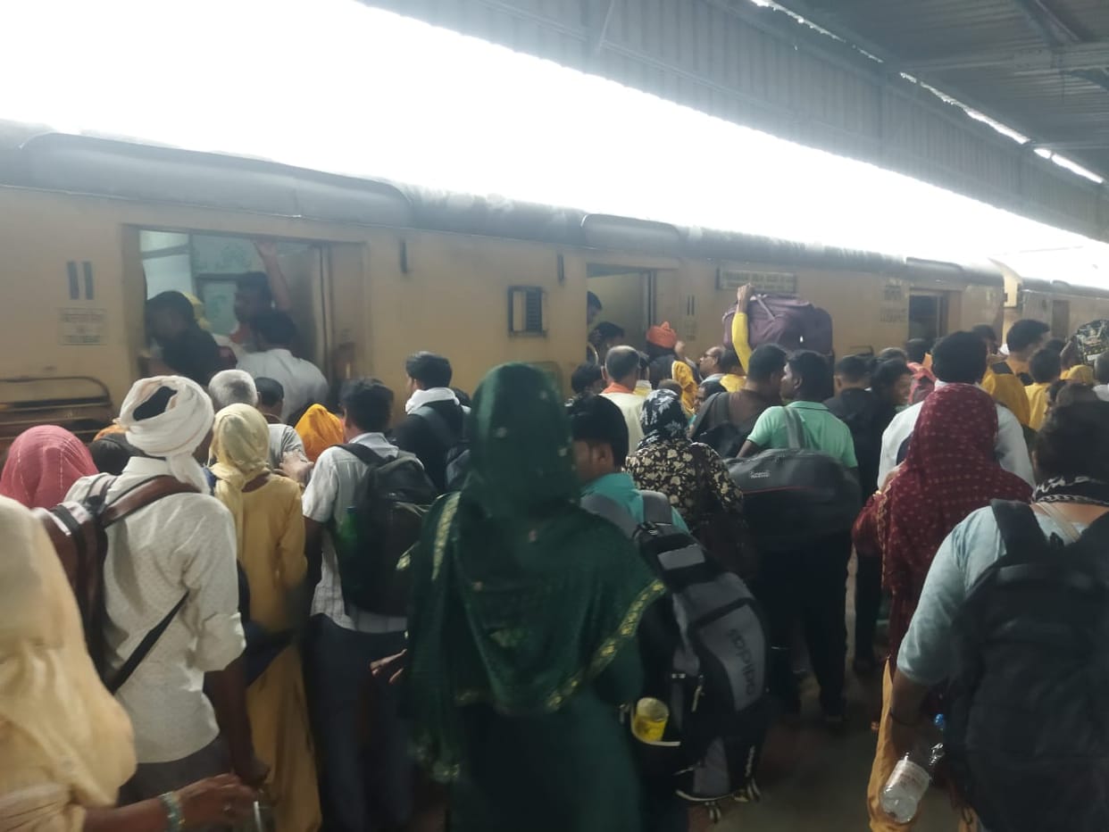 Passengers were troubled as they did not get seats in the train or the bus.