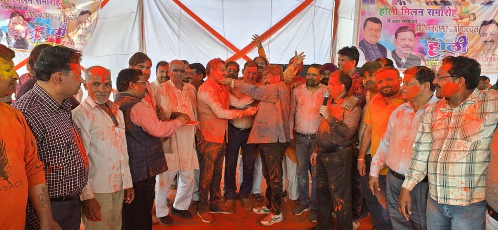 Colors were showered heavily at the Holi get-together.
