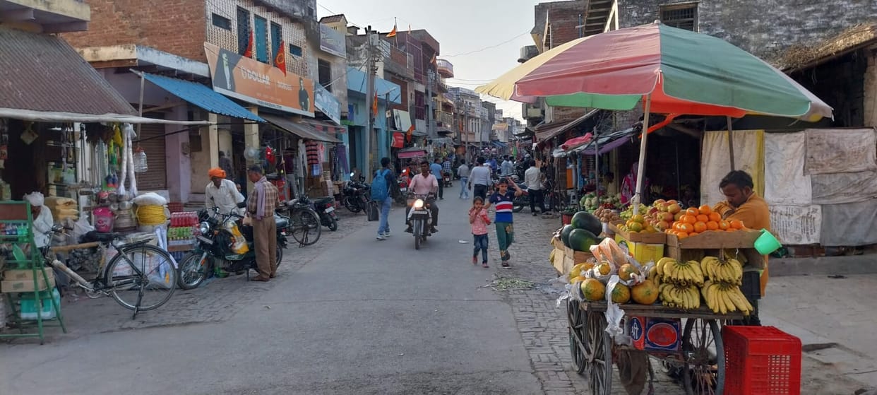 Holi is not celebrated on Dhulendi in Ladpur, colours are showered the next day.