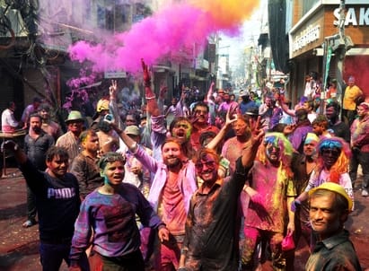 Colors rained after Holika Dahan