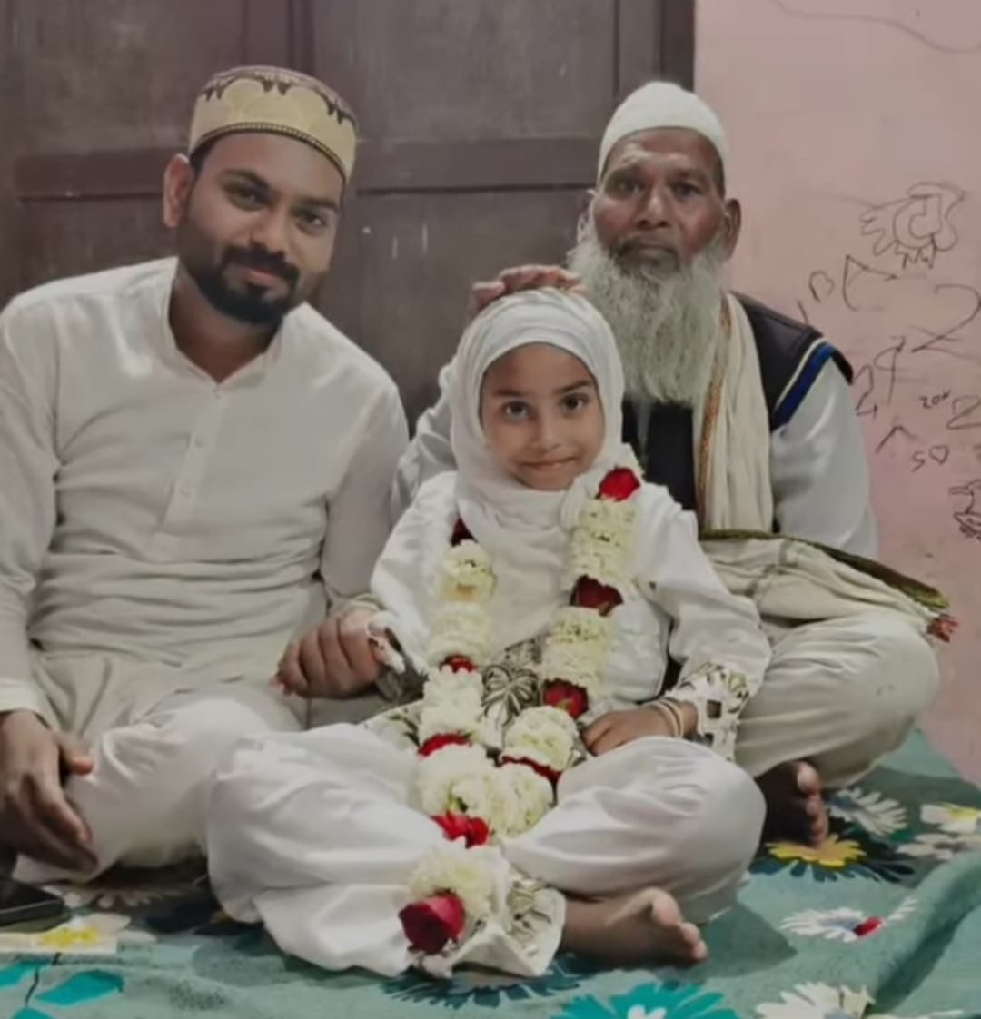 Six-year-old Tanzeem kept her first fast, prayed and then broke her fast.
