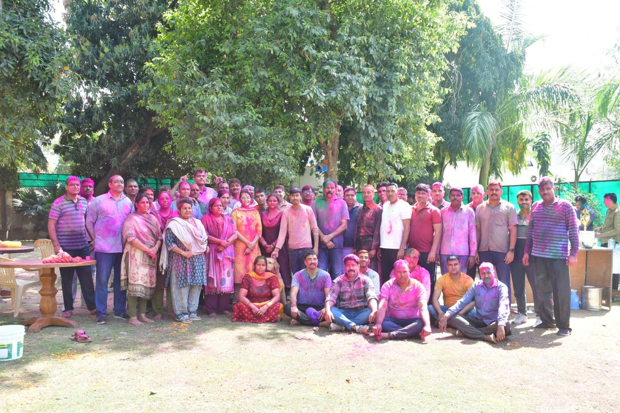 District police celebrated Holi at the SP residence.