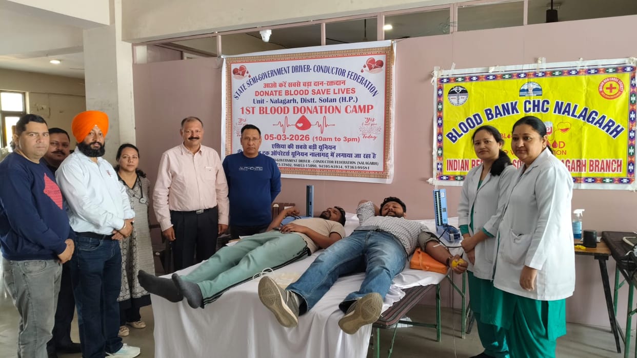 38 people donated blood at Nalagarh Truck Union
