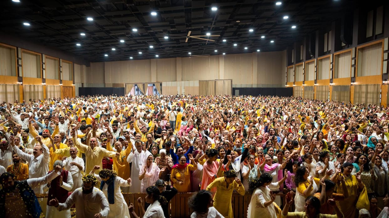 Devotees are immersed in the colours of devotion on the day of Holi
