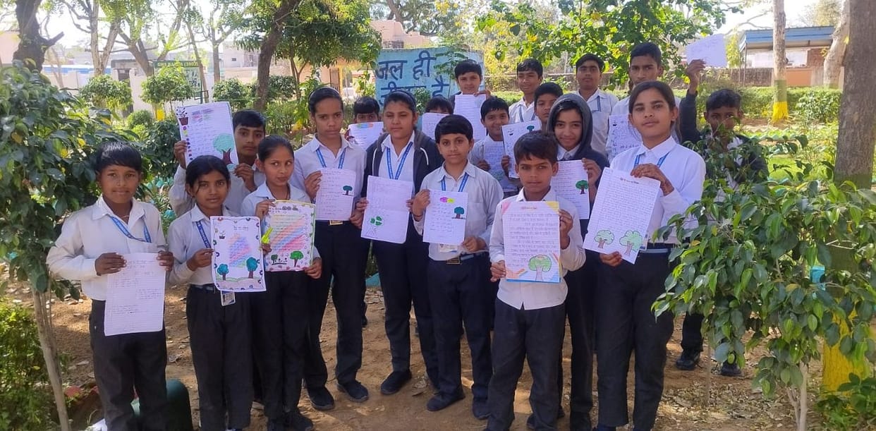 Essay writing done in Government School Barda