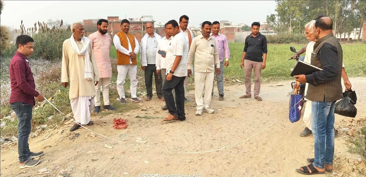 Demarcation done for beautification of the road and installation of lights