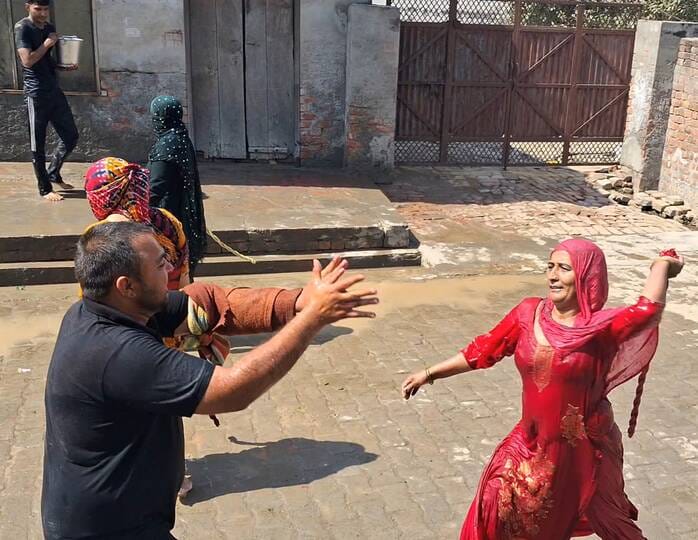 Kordas were played in abundance on Holi... colours and gulal were also thrown.
