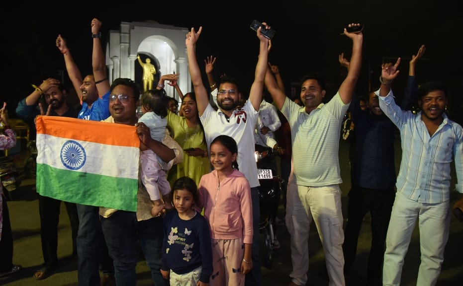 Celebrated the victory of Team India