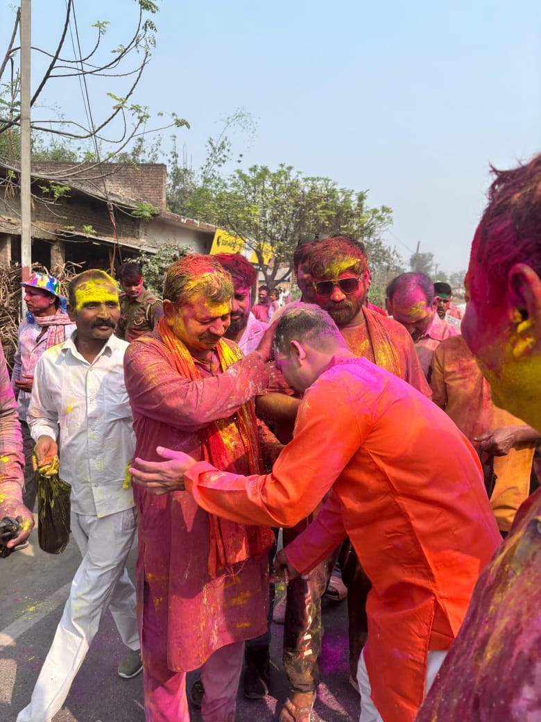 MP celebrates Holi in his native village, shares happiness with villagers