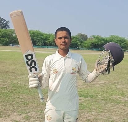 13-year-old Vishesh's bat roared, scoring a double century in the junior league