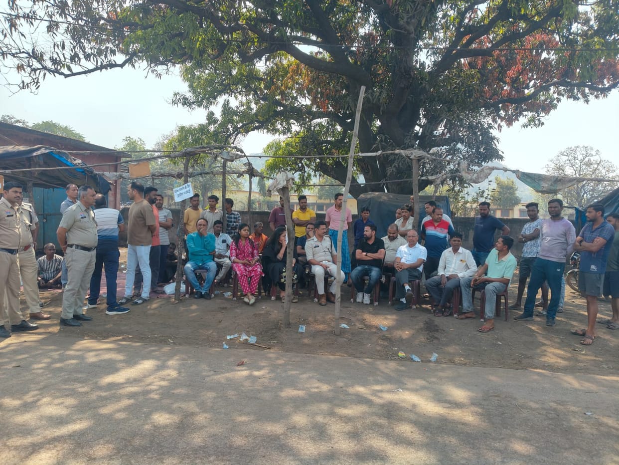Villagers staged a road blockade demanding road construction a case was registered based on the bus driver rep