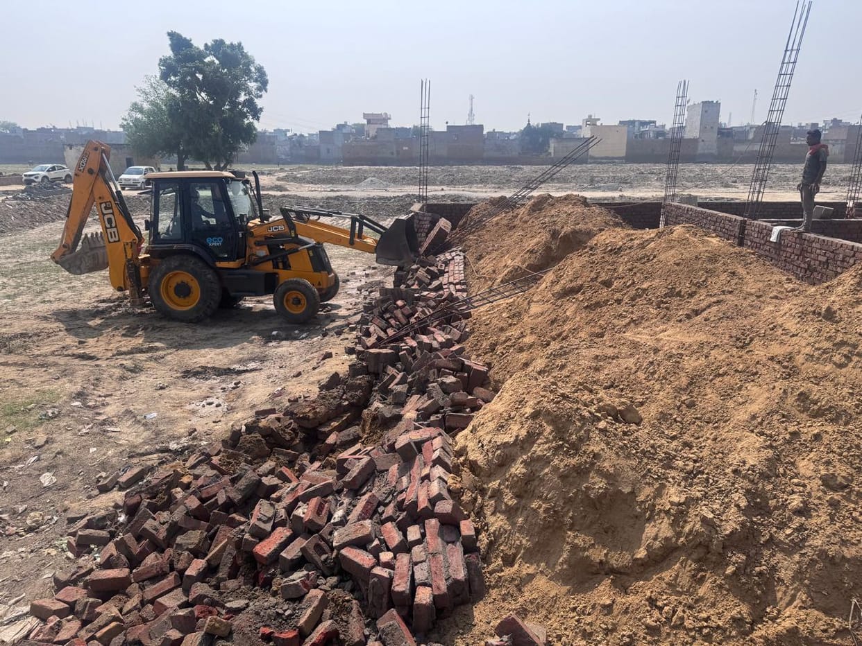 Illegal colony demolished with bulldozer