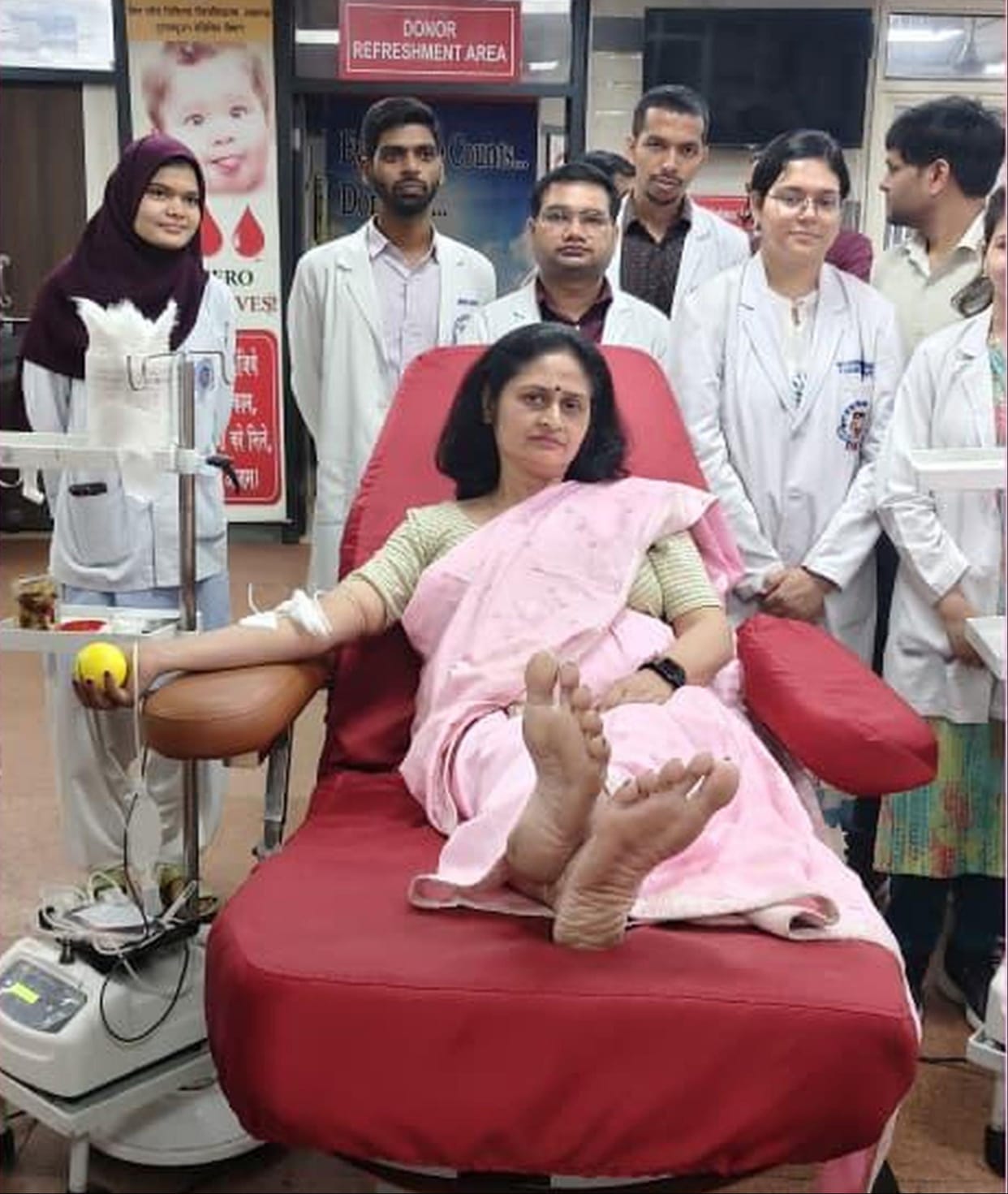 Donors came forward to address the blood shortage at KGMU
