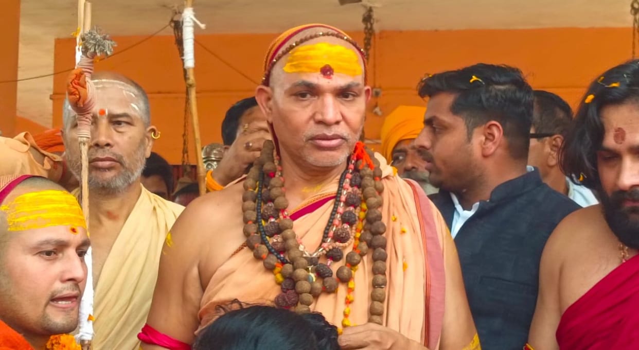 Conch Shell Sounds Start of Shankaracharya Cow Protection March from Gorakhpur Concluding in Lucknow