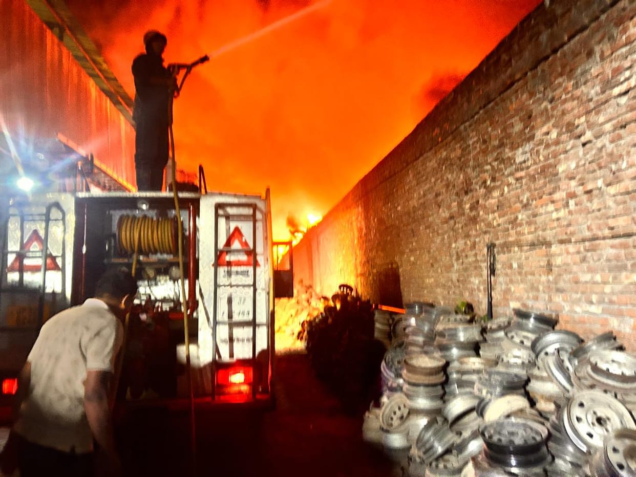 The massive fire that broke out in two factories was brought under control after 20 hours