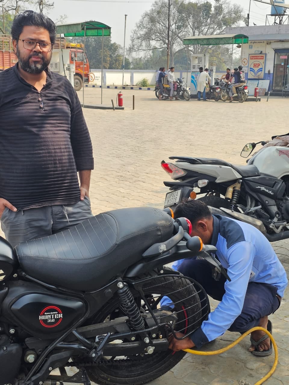 Repair of the air pump machine after cleaning the toilets
