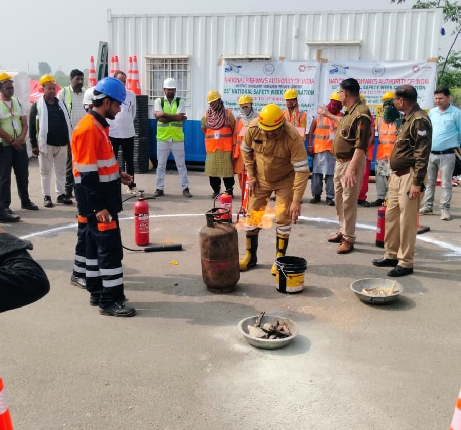 Fire fighting training conducted at toll plazas