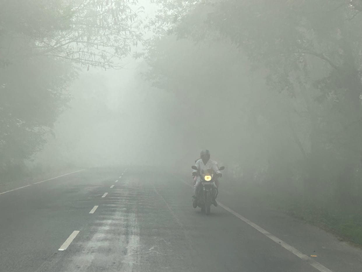 Morning fog covered the city, maximum temperature reached 33 degrees during the day.