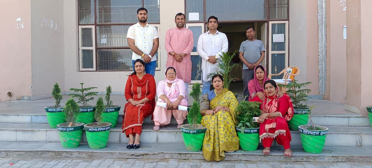 Women celebrated International Women's Day by planting trees in the Tehsil office.
