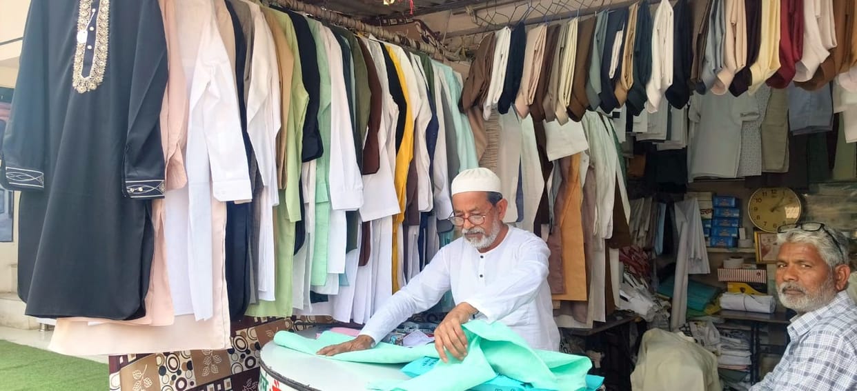 The market for kurta and pyjama is bustling on Eid, Pathani is everyone's favourite