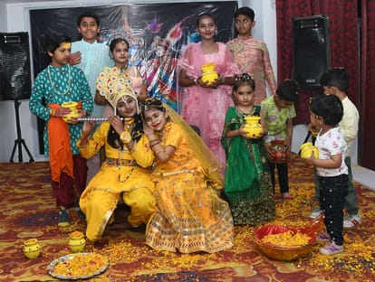 A blend of devotion and music at the Holi Milan ceremony, children performed.