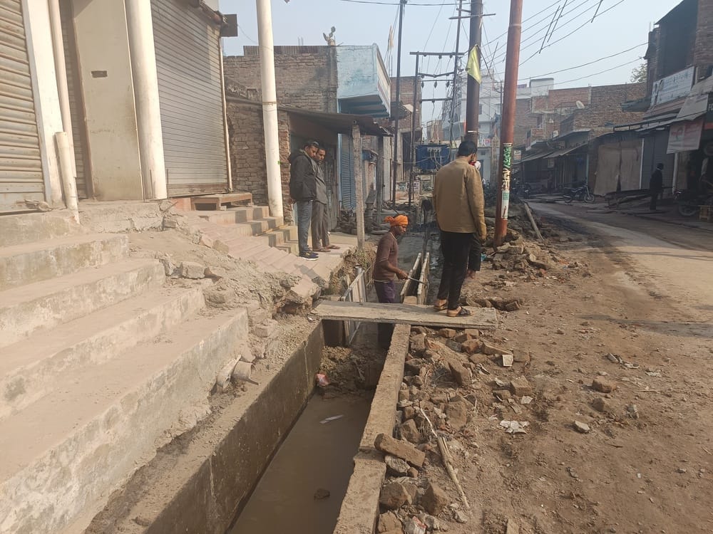 Drain construction work completed...will get relief from waterlogging