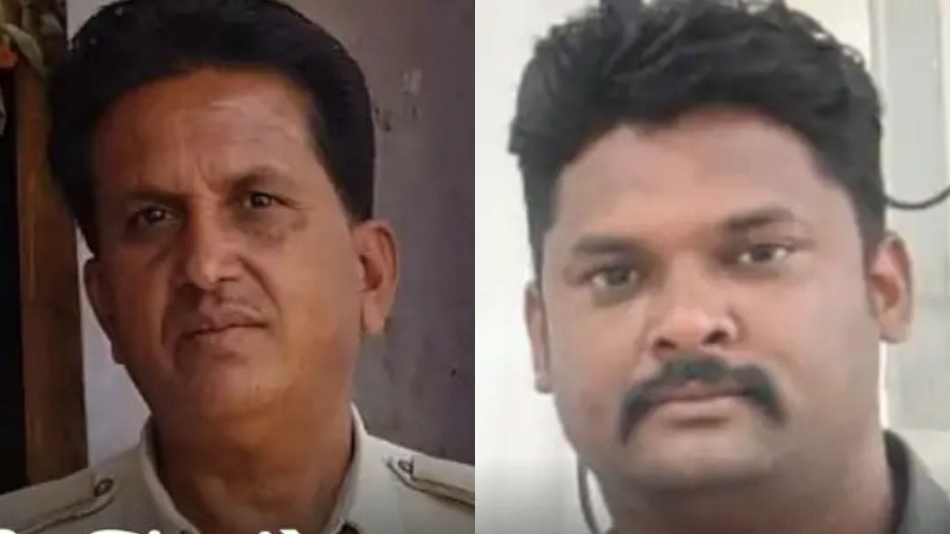 सहायक उप निरीक्षक महावीर सिंह चंदेल व आरक्षक पवन प्रजापति