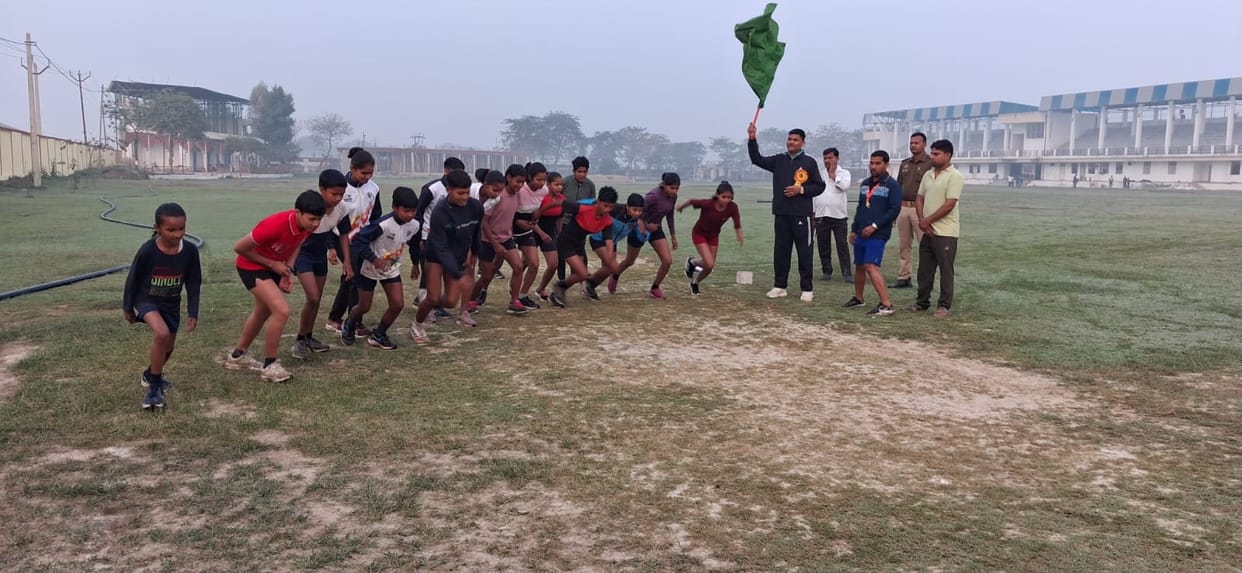 Pooja, Khushboo and Maya won the race competition