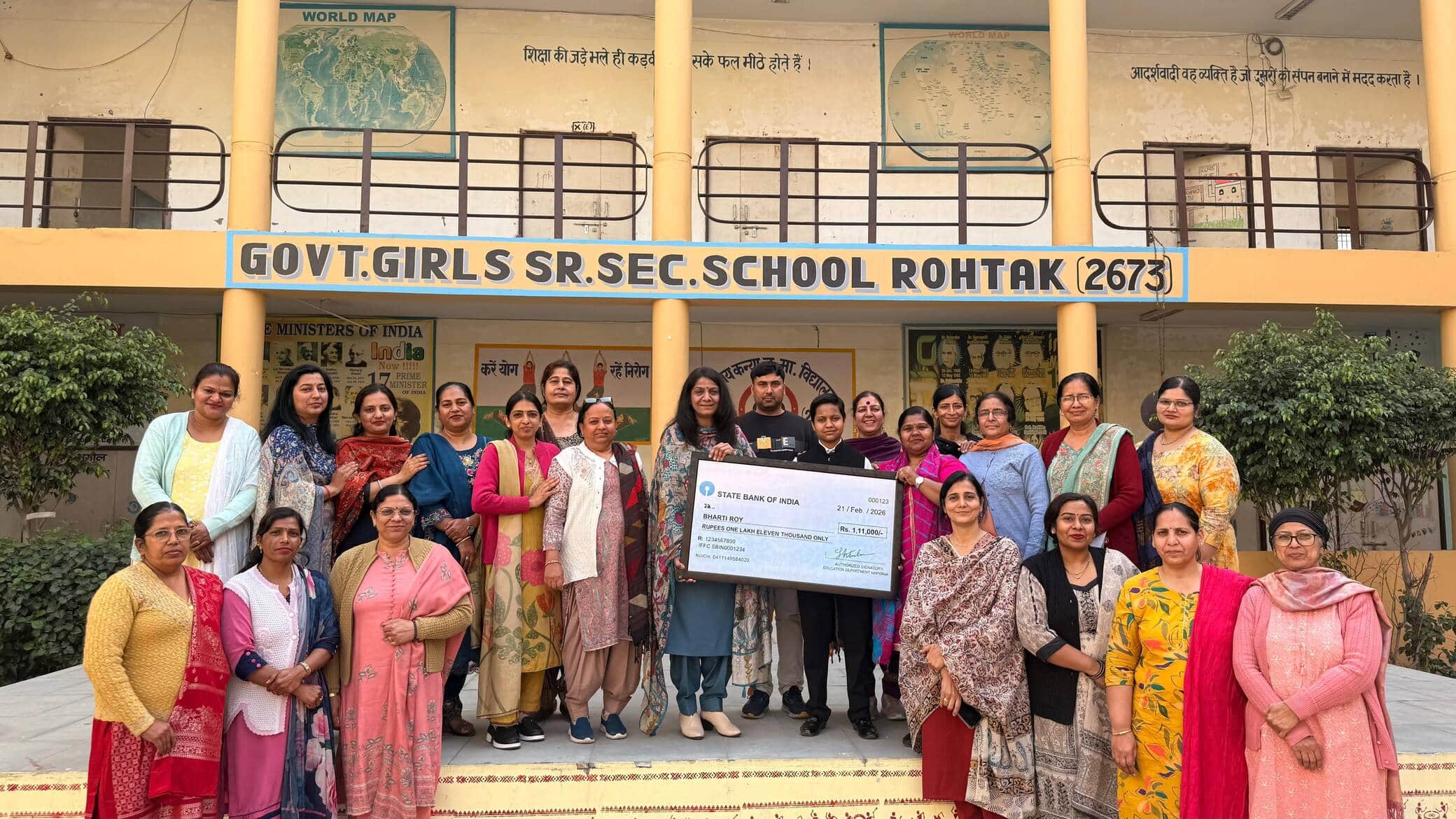 10-रोहतक के हिसार रोड राजकीय कन्या वरिष्ठ माध्यमिक विद्यालय में छात्राओं को छात्रावृति प्रदान क