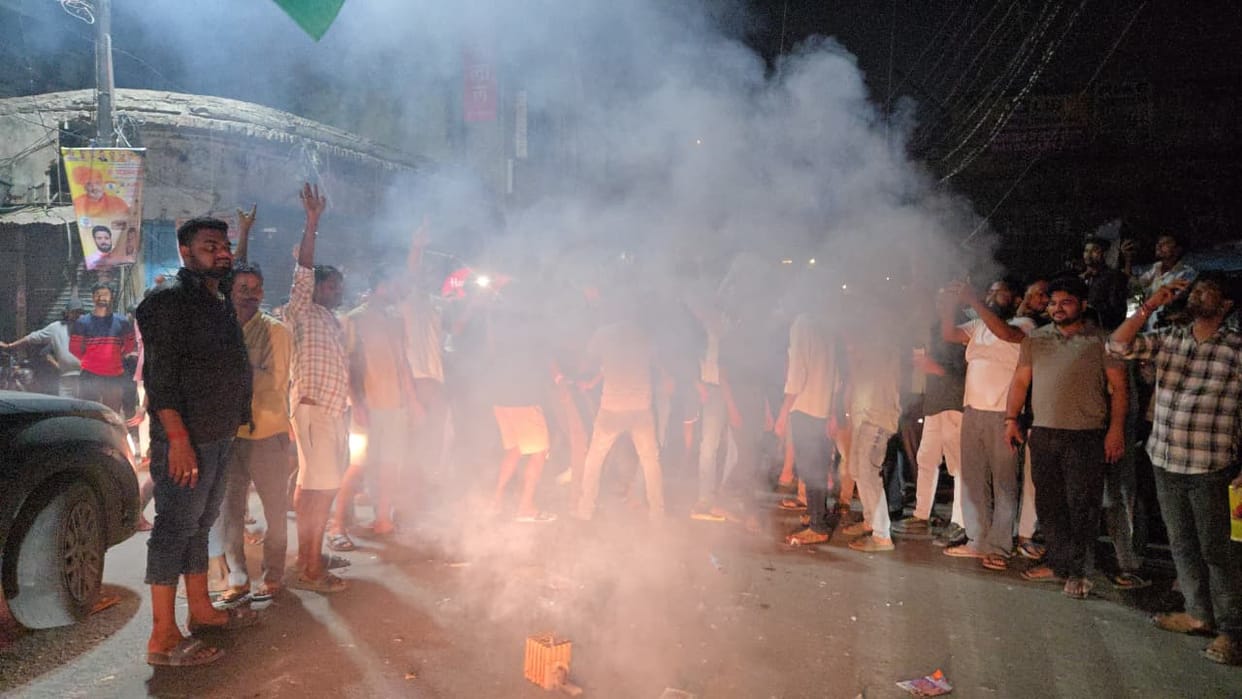 Holi and Diwali celebrated together after India's victory