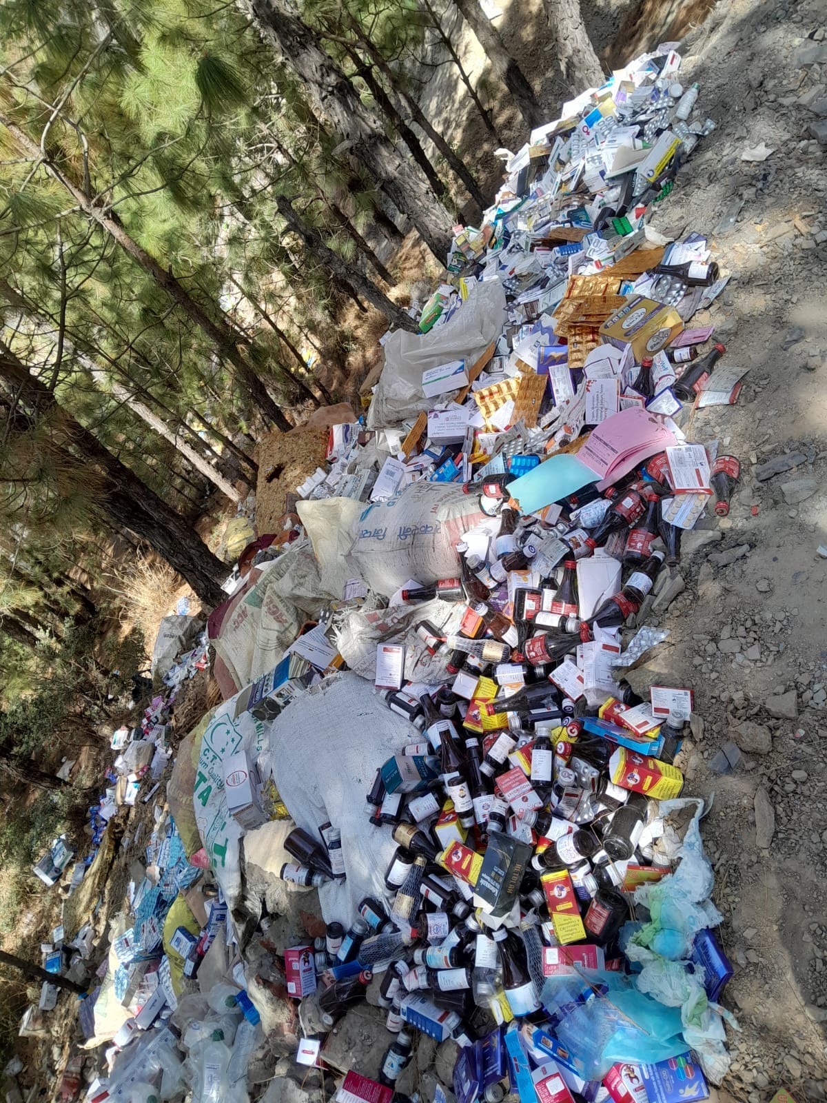 A large quantity of medicines was found in the forest near Basal helipad.