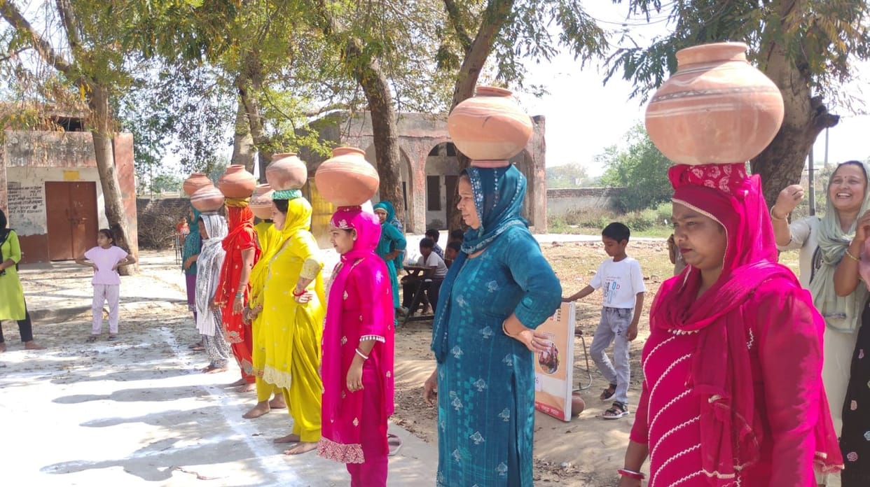 Geeta won the Matka race and Sunita won the Lemon race.