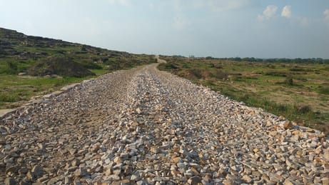 The incomplete road remains unfinished even after three years